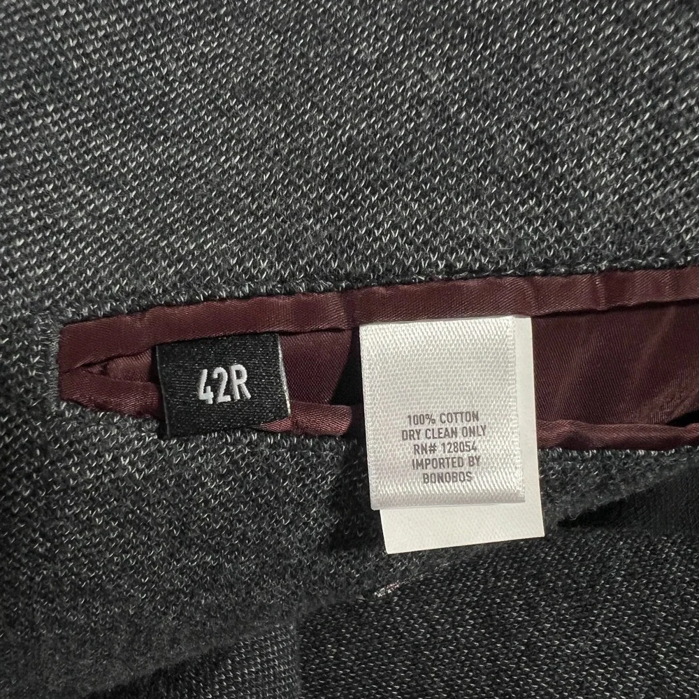 Bonobos Unstructured Blazer Mens 42R Suit Jacket Sport Coat Gray Athletic Fortex